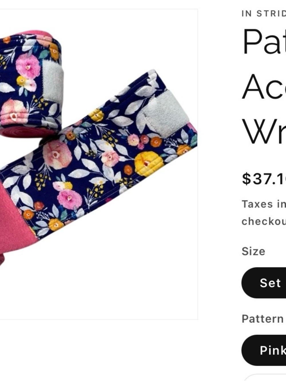 C4 Navy Floral horse leg protector Wraps with Pink Accent
